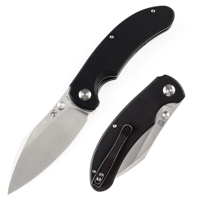 KANSEPT Nesstreet Thumb Stub Knife  Black G10 Handle (3.58''154CM Blade) Karambit Maker-T1039A1