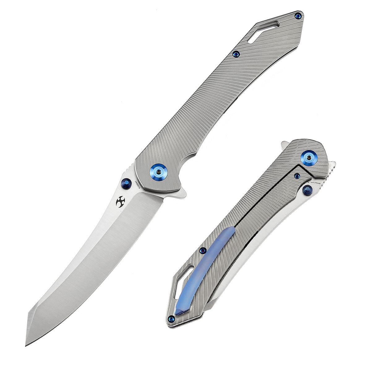 kanami KANSEPT Colibri Tech Flipper/Thumb Hole Knife Plain Titanium