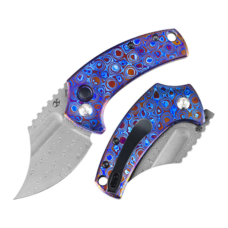 Wasp | Button Lock | Timascus | 2.36" Damascus | Koch Tools | T2144F7
