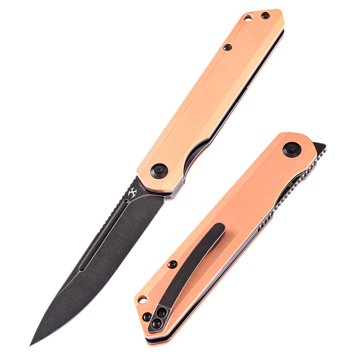 KANSEPT Prickle Flipper Knife Red Copper Handle (3.53
