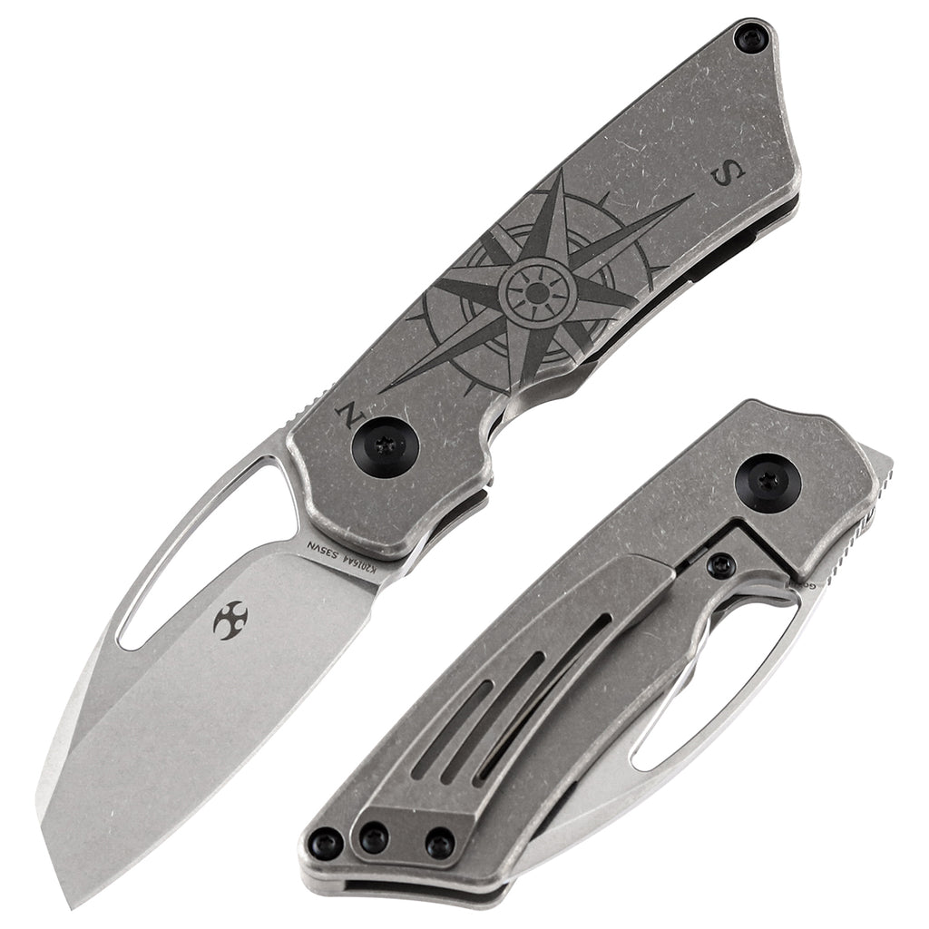 Goblin Thumb Hole Bronzed Titanium Handle Compass Print Marshall Noble Design K2016A4