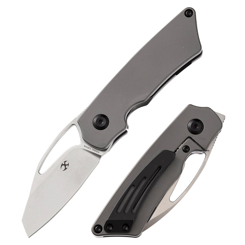 KANSEPT Goblin Thumb Hole Gray Anodized Titanium (2.18" CPM S35VN Blade) Noble Knives Design -K2016A1