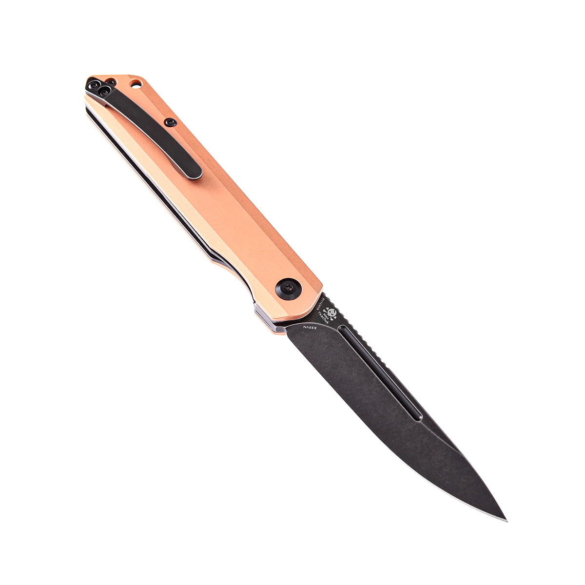 KANSEPT Prickle Flipper Knife Red Copper Handle (3.53