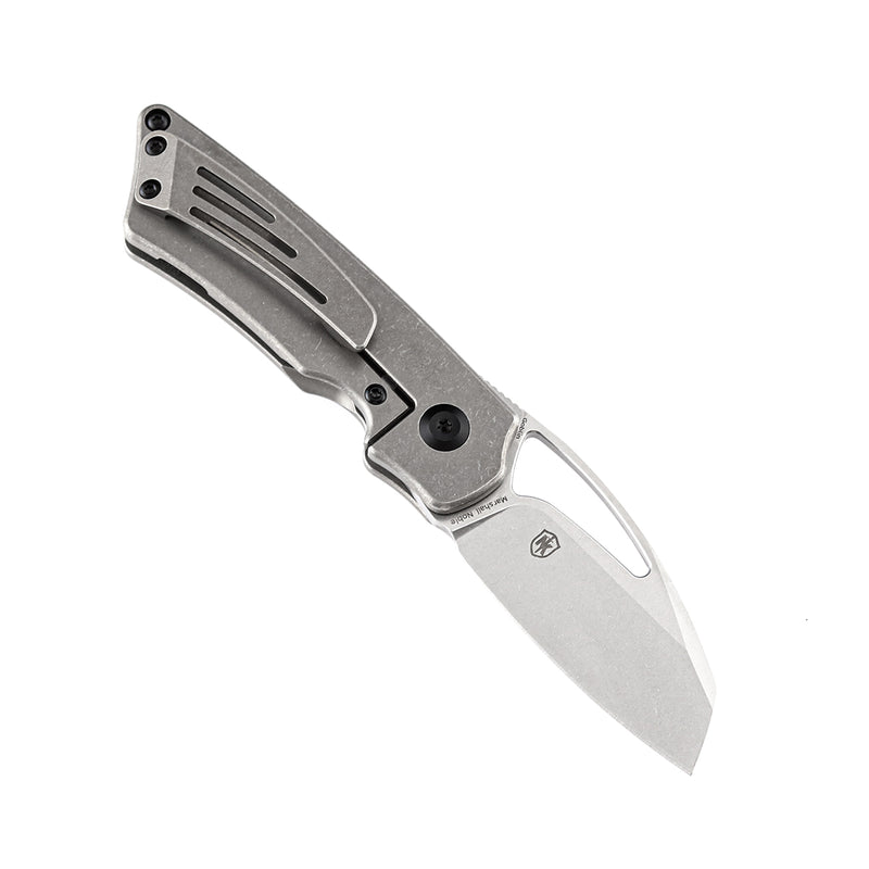 KANSEPT Goblin Thumb Hole Bronzed Titanium Handle with Compass Print (2.18" CPM-S35VN Blade)Marshall Noble Design-K2016A4