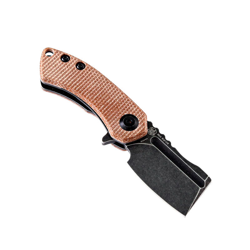 KANSEPT Mini Korvid  Flipper Knife Brown Micarta Handle (1.45'' 154CM Blade) Koch Tools Dsign-T3030A5