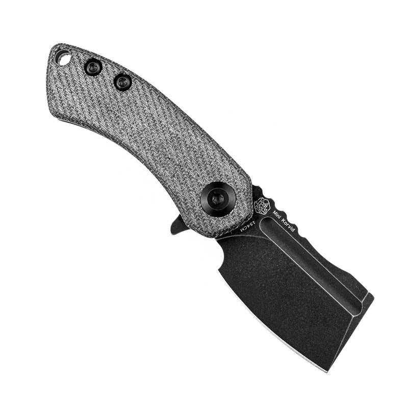 KANSEPT Mini Korvid  Flipper Knife Denim G10 Handle (1.45'' 154CM Blade) Koch Tools Design -T3030A9