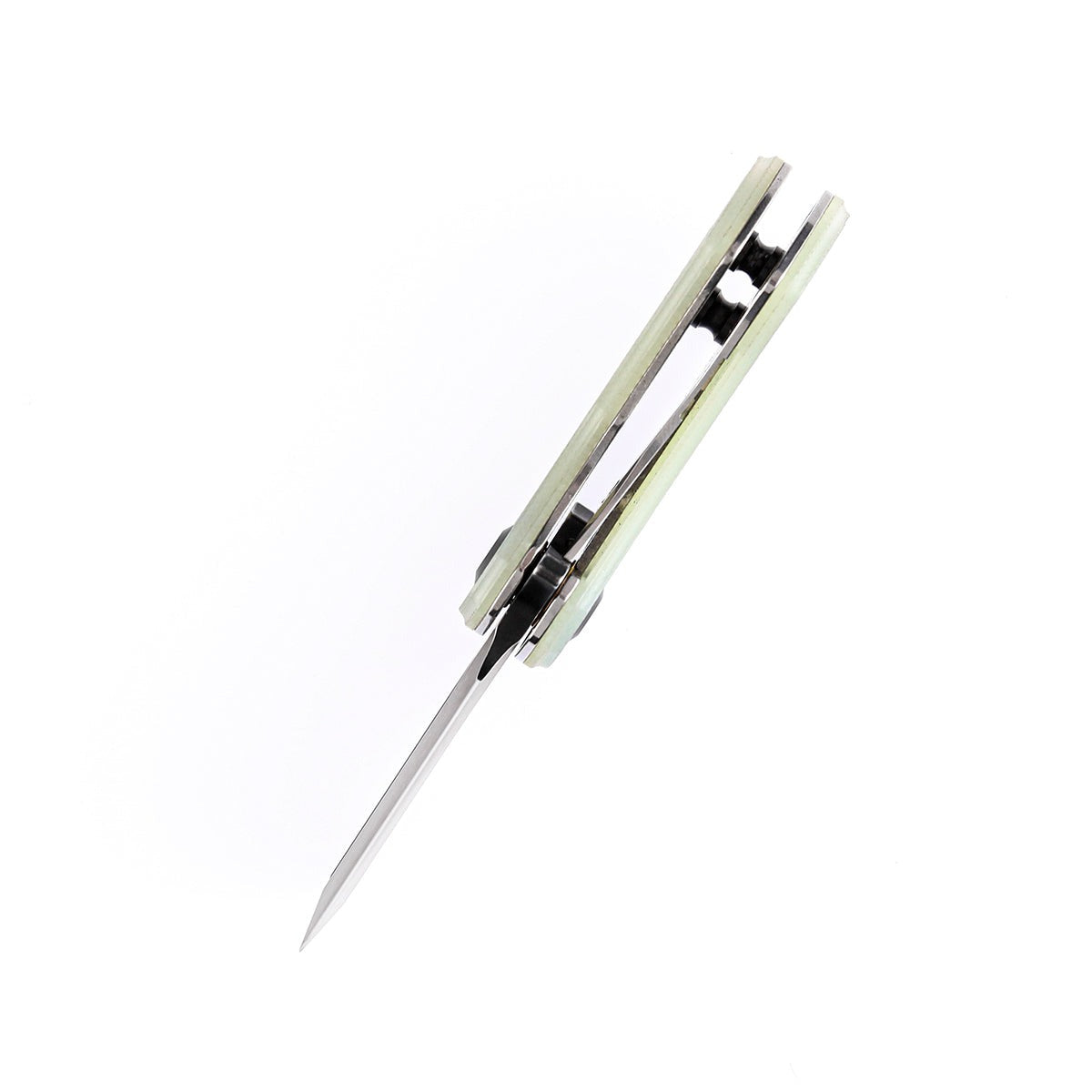 KANSEPT Mini Korvid Flipper Knife Jade G10 Handle (1.45'' 154CM
