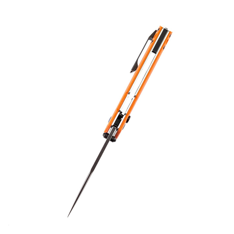 KANSEPT EDC Tac Button Lock Knife Orange G10 + Titanium Handle (3.1''CPM-S35VN Blade)Mikkel Willumsen Design-K2009A7