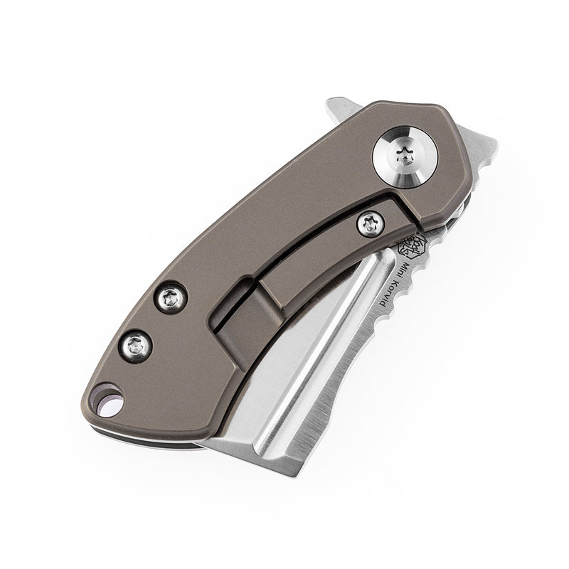 KANSEPT Mini Korvid Flipper knife Bronze Titanium Handle (3.14‘’ CPM-S35VN Blade ) Koch Tools Design-K3030A3