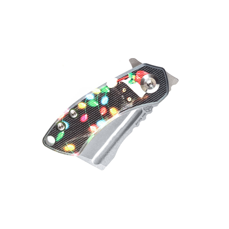 KANSEPT Mini Korvid  Flipper Knife G10 with Black Cat Print Handle (1.45'' 154CM Blade) Koch Tools Design -T3030S1
