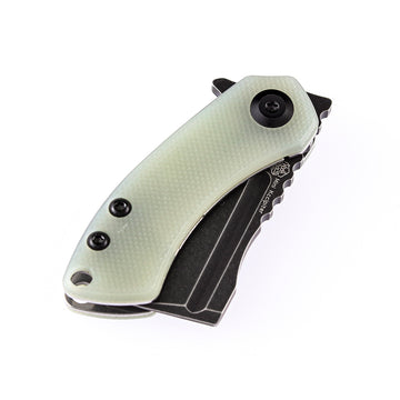 KANSEPT Mini Korvid  Flipper Knife Jade G10 Handle (1.45'' 154CM Blade) Koch Tools Design -T3030A4