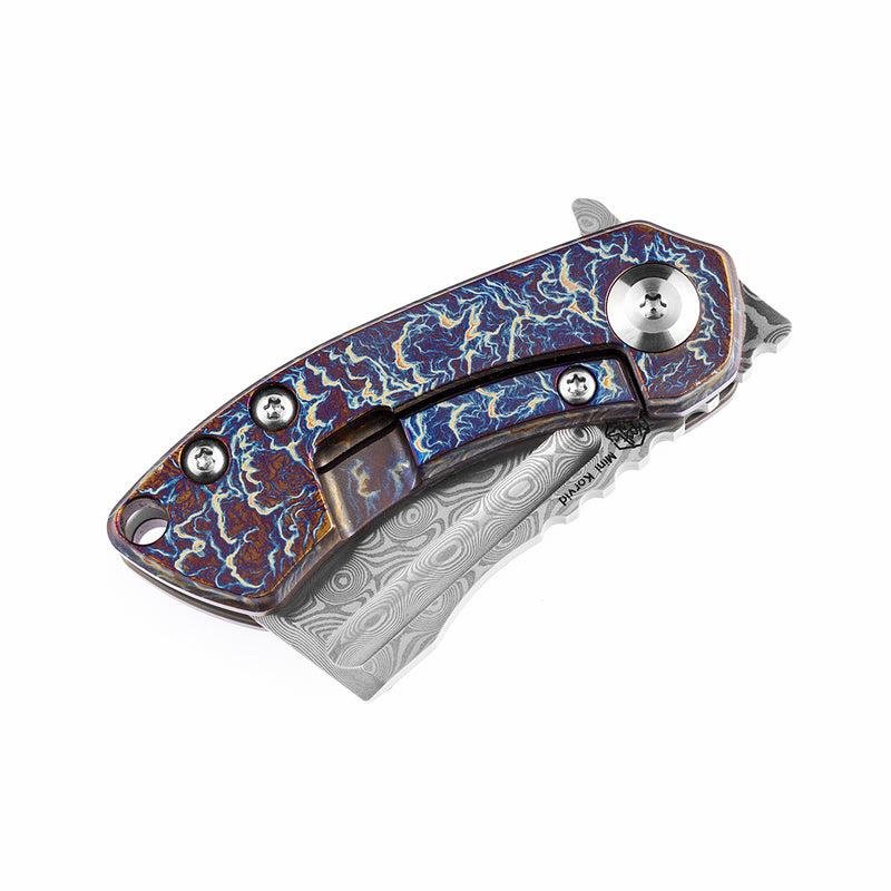 KANSEPT Mini Korvid Flipper knife Lightning Strike Anodized Titanium  Handle (1.45'‘CPM-S35VN Blade ) Koch Tools Design-K3030D1
