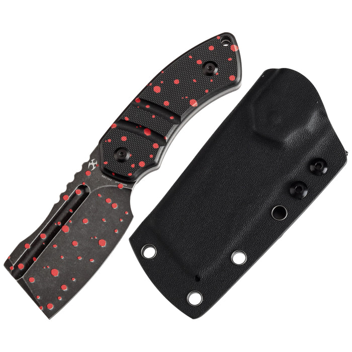 KANSEPT Korvid S Fixed Blade Black G10 with Zombie Blood Print+ Kydex Sheath Handle (2.9" 14C28N Blade) Koch Tools -G2030A10