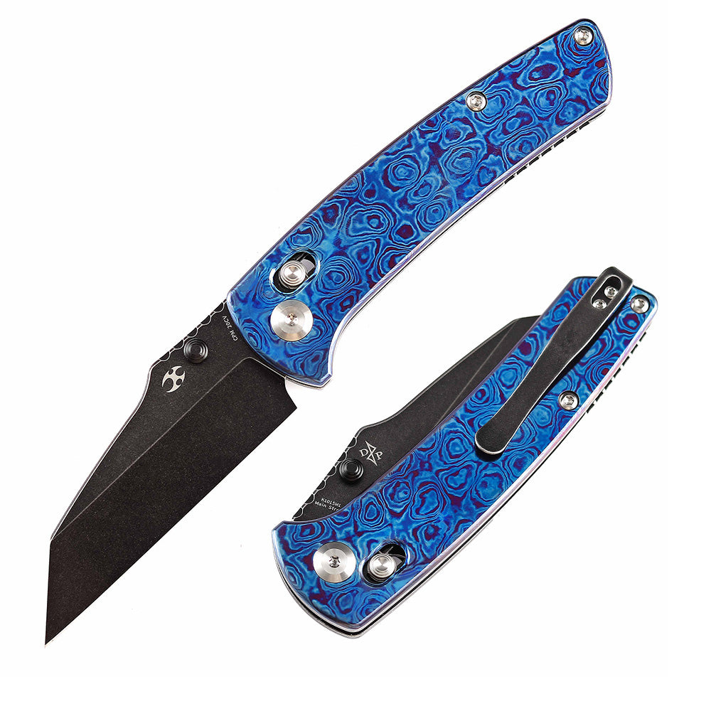 KANSEPT Main Street Thumb Studs/Crossbar Lock Knife Timascus