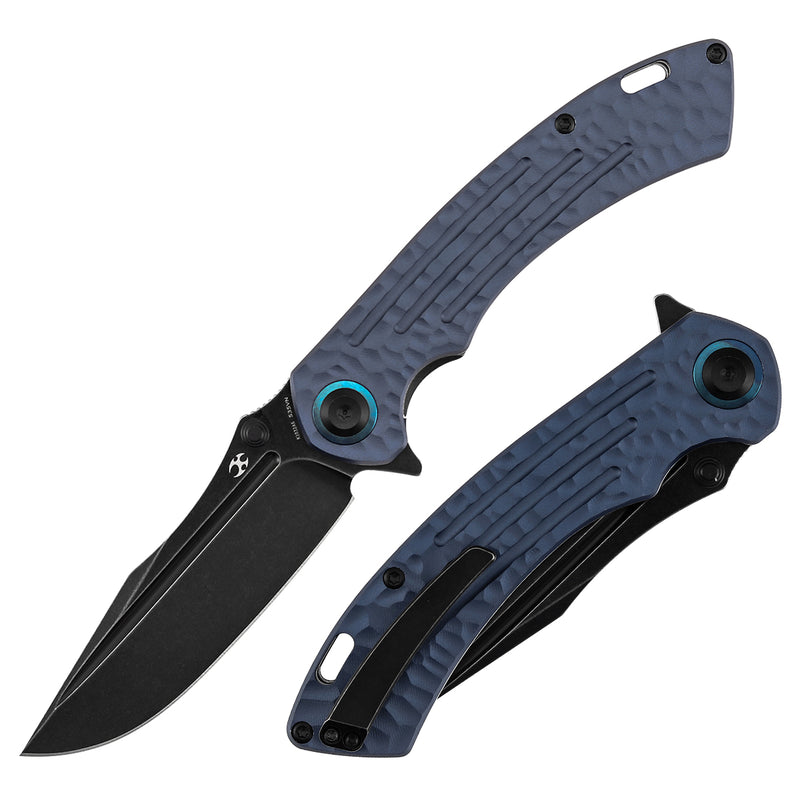 Kansept Pretatout | Purple Aluminum with Rock Texture | 3.56" CPM S35VN Blade | Kmaxrom Design | K1032A6