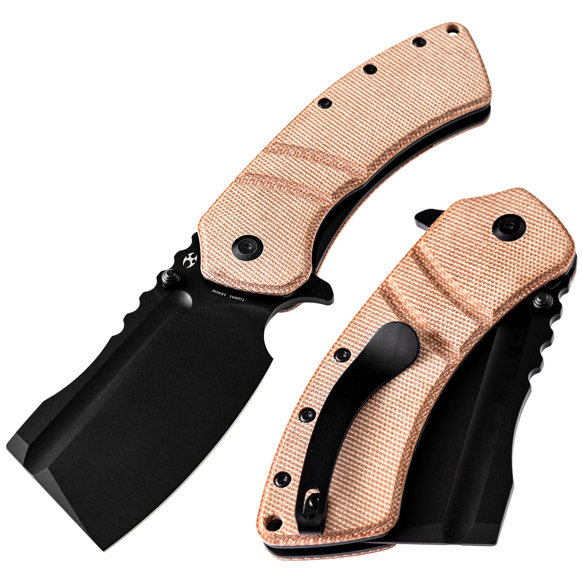KANSEPT Thumb Stub XL Korvid Brown Micarta Handle (3.55'' 154CM