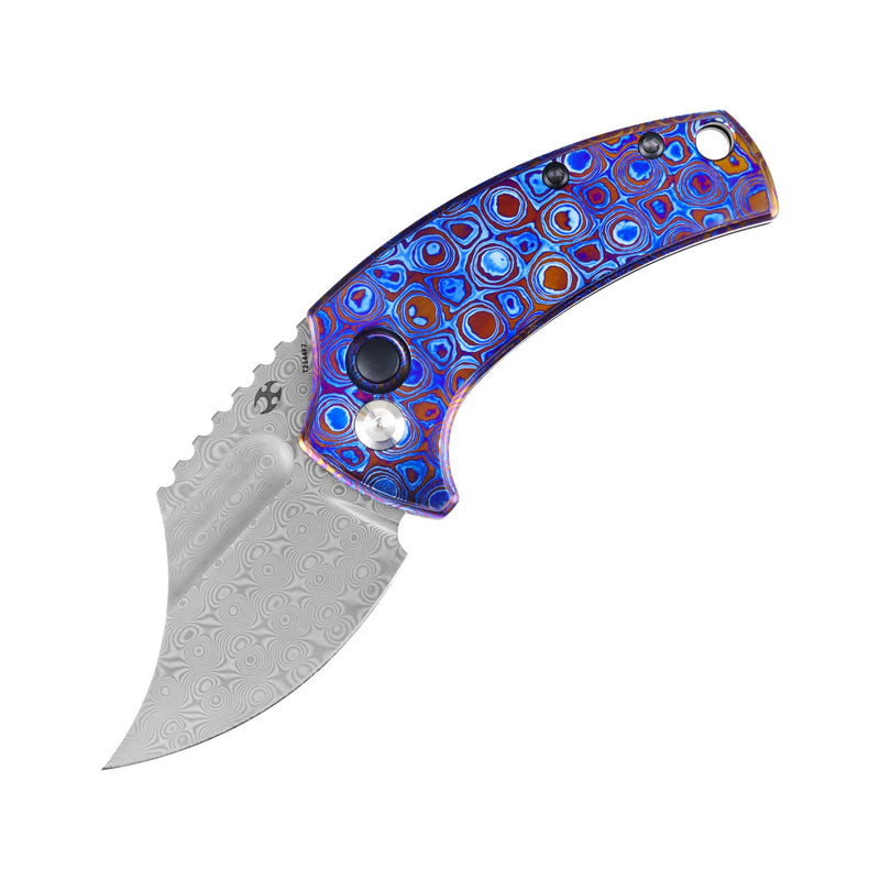 Wasp | Button Lock | Timascus | 2.36" Damascus | Koch Tools | T2144F7