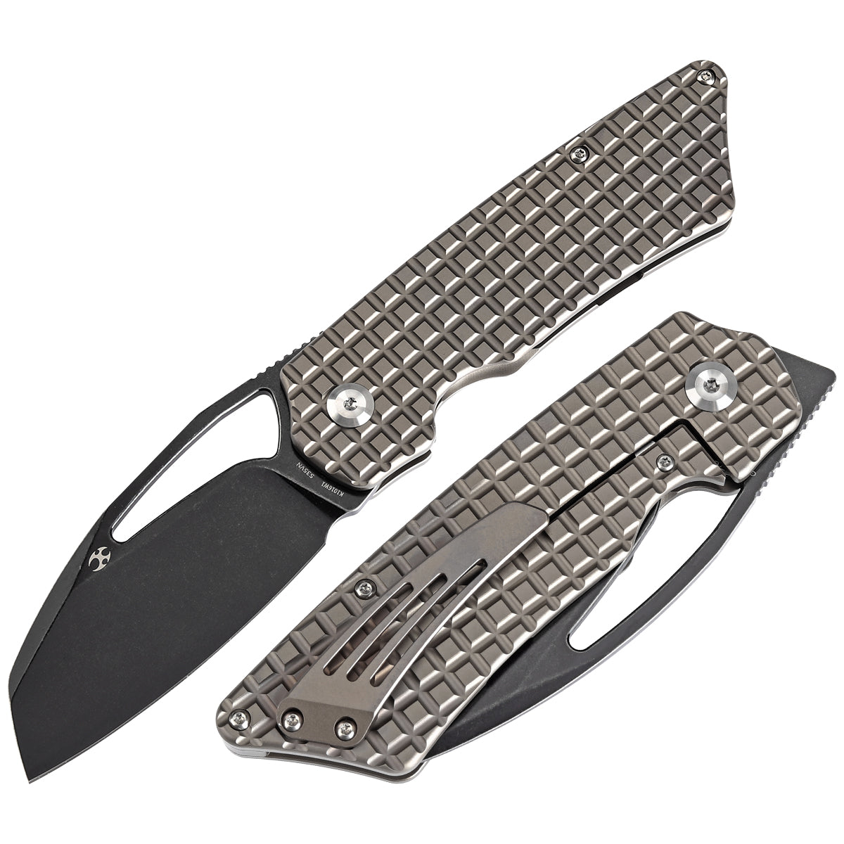 ガボン Kansept Goblin XL Thumb Hole Knife Bronze Anodized Titanium with