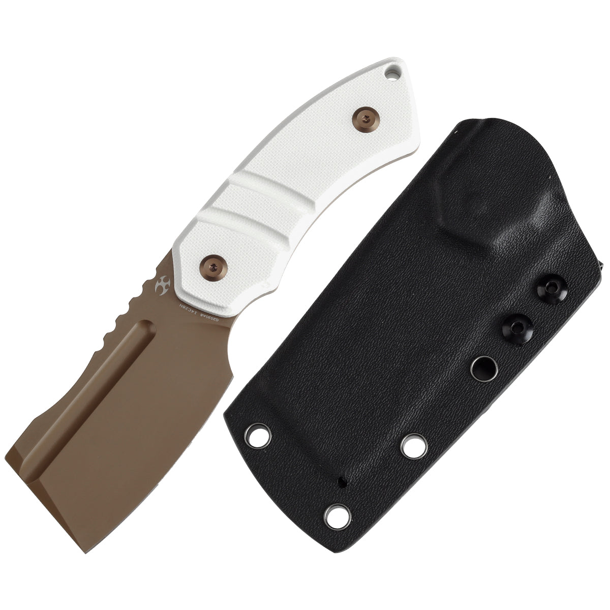 KANSEPT Korvid S Fixed Blade White G10 + Kydex Sheath Handle (2.9