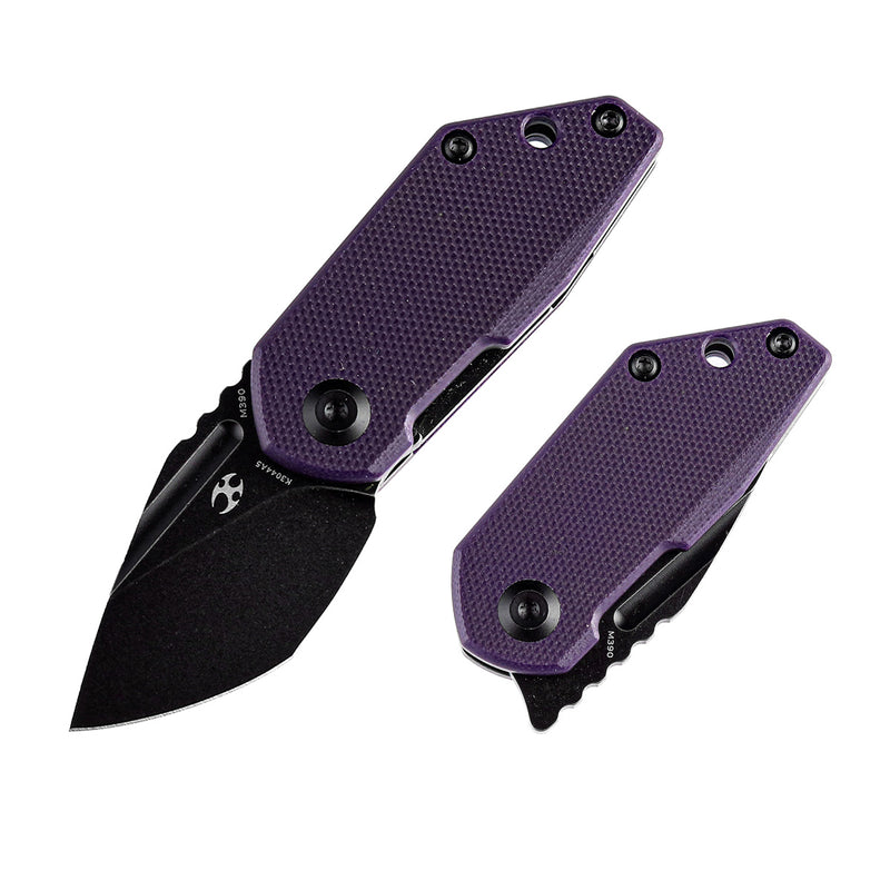 KANSEPT RIO Flipper Knife Purple G10 Handle (1.56'' M390 Blade)4T5 Design-K3044A5