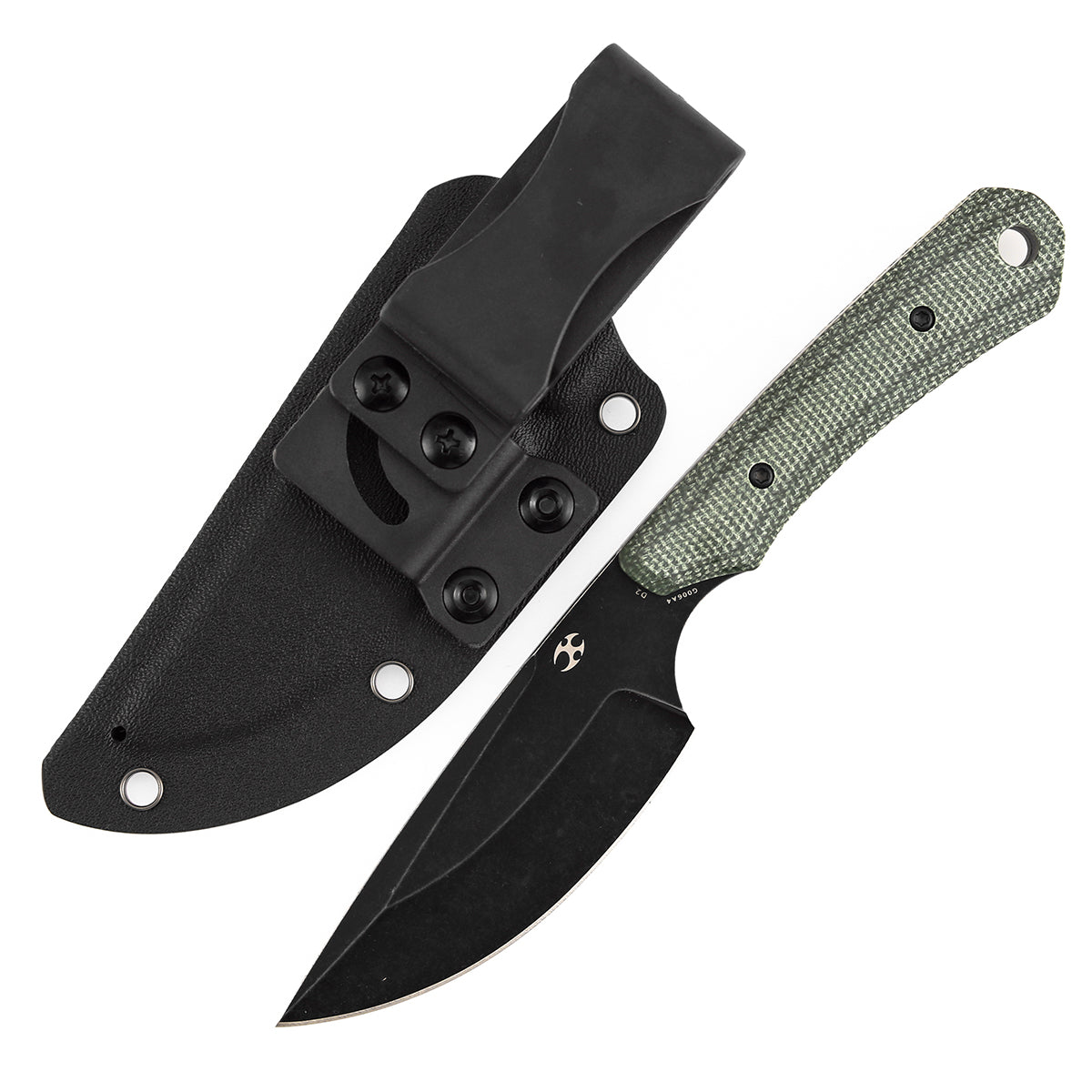 KANSEPT Flank Fixed Blade Green Micarta Handle (3.69'' Black
