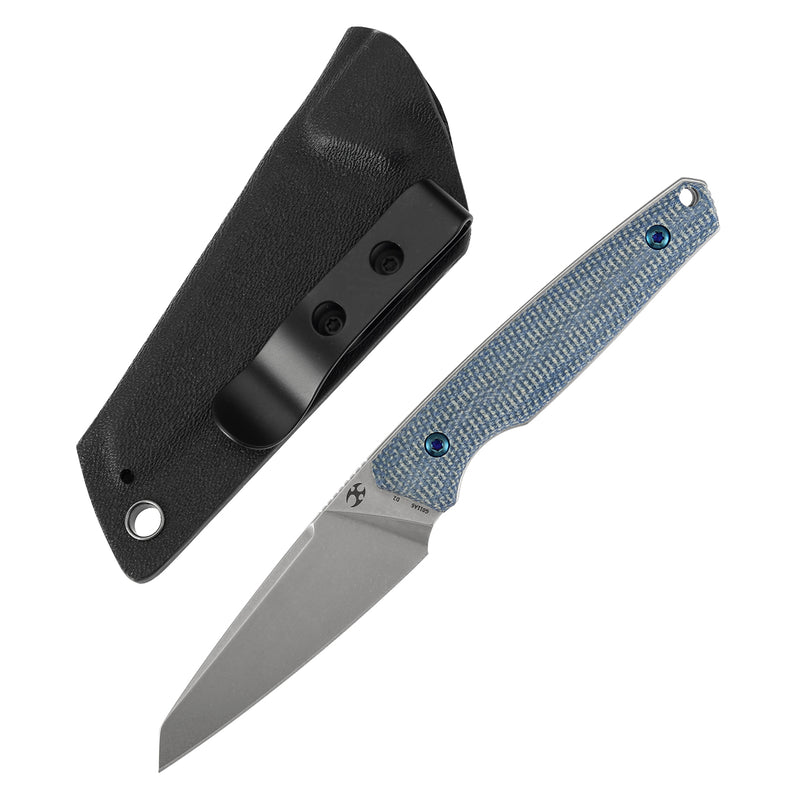 Kansept Parr | Fixed Blade | Blue Micarta | 2.87" D2 Blade | Jonathan Styles Design | G011A6