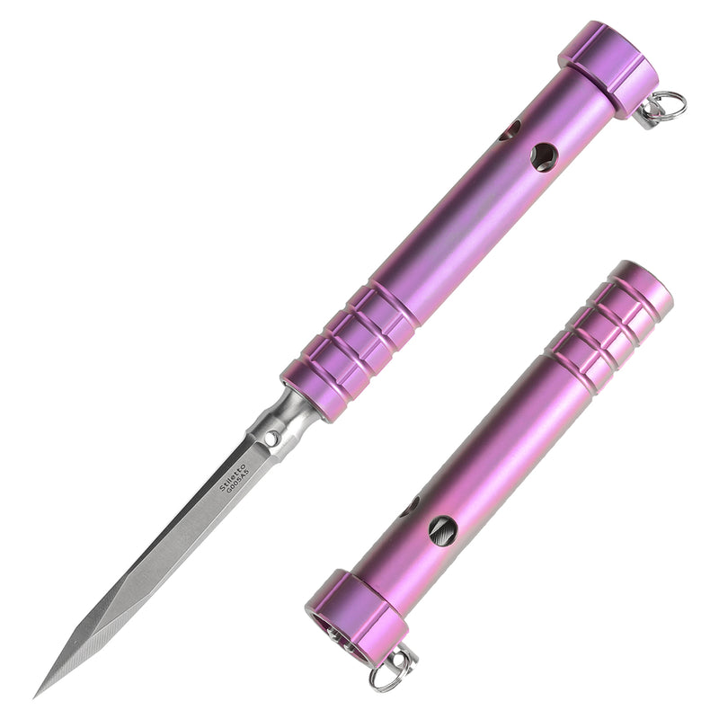Kansept EDC Tool Stiletto G005A5 5CR13 Steel & Purple Anodized Titanium Designed by Marco Panella