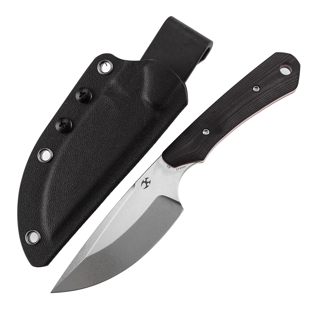 KANSEPT Flank Fixed Blade Black & Red G10 Handle (3.69