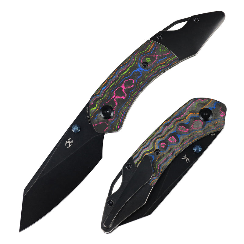 K9 | Bolster Liner Lock | 80S Camo Carbon & Balckwash Titanium | 3.63" CPM S35VN | Keanison Knives Design | K1151A3
