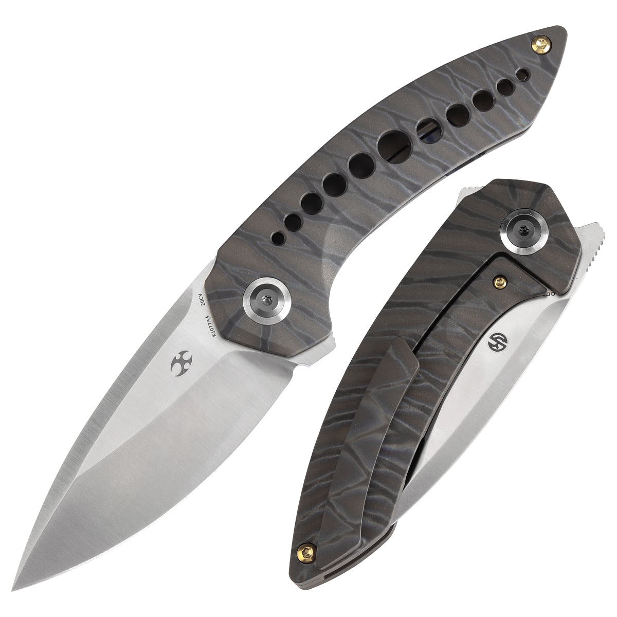 KANSEPT ODD 21 Front Flipper Titanium with Tiger Stripe Finish