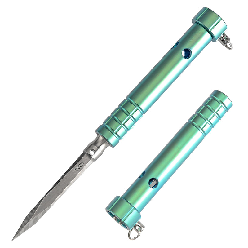 Kansept EDC Tool Stiletto G005A4 5CR13 Steel & Green Anodized Titanium Designed by Marco Panella
