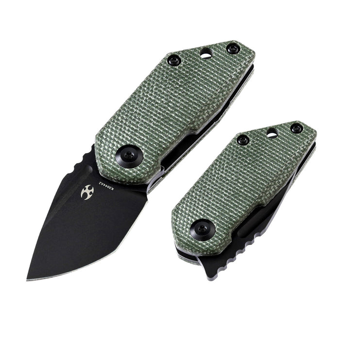 KANSEPT RIO Flipper Knife Green Micarta Handle (1.56'' M390 Blade)4T5 ...