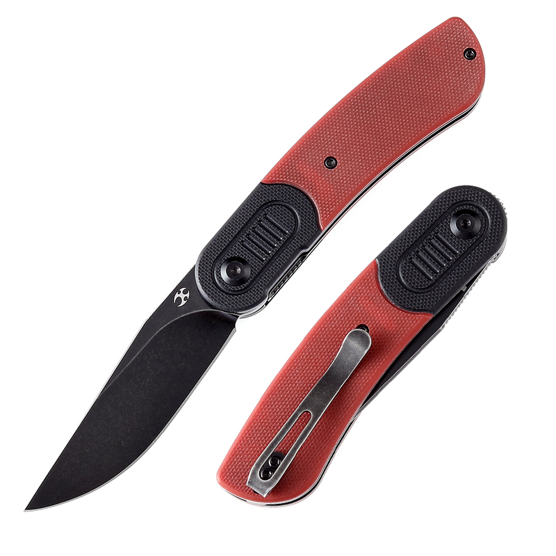 Reverie T2025B6 Black Stonewashed 154CM Blade Black and Red G10 Handle Design by Justin Lundquist