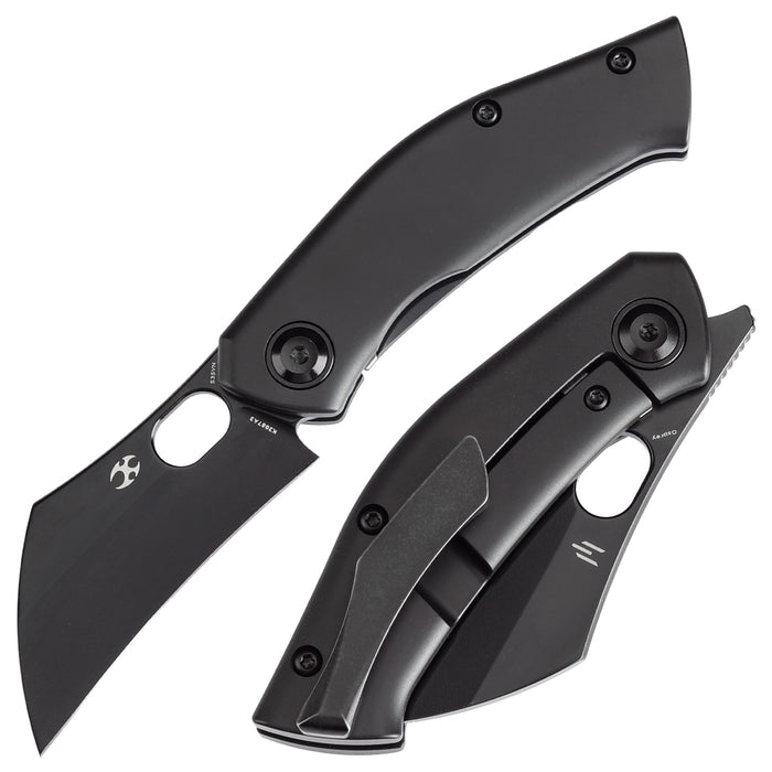 KANSEPT Osprey Thumb Hole Knife Black Titanium Handle (2.23'' CPM-S35VN Blade) Jonathan Shaw Design - K2087A3