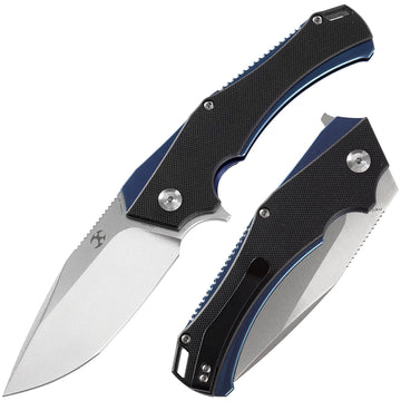 KANSEPT Hellx Tacitical Utility Pocket Knife with Stonewashed D2 Blade Black G10 Handle - T1008A1