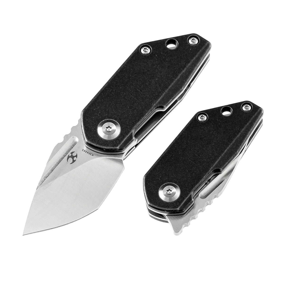 KANSEPT RIO Flipper Knife Black Titanium Handle (1.56'' M390 Blade