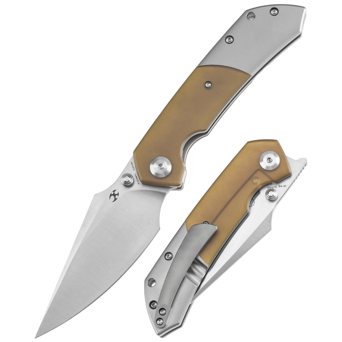 KANSEPT Fenrir Front Flipper/Thumb Stud Knife Plain Titanium +