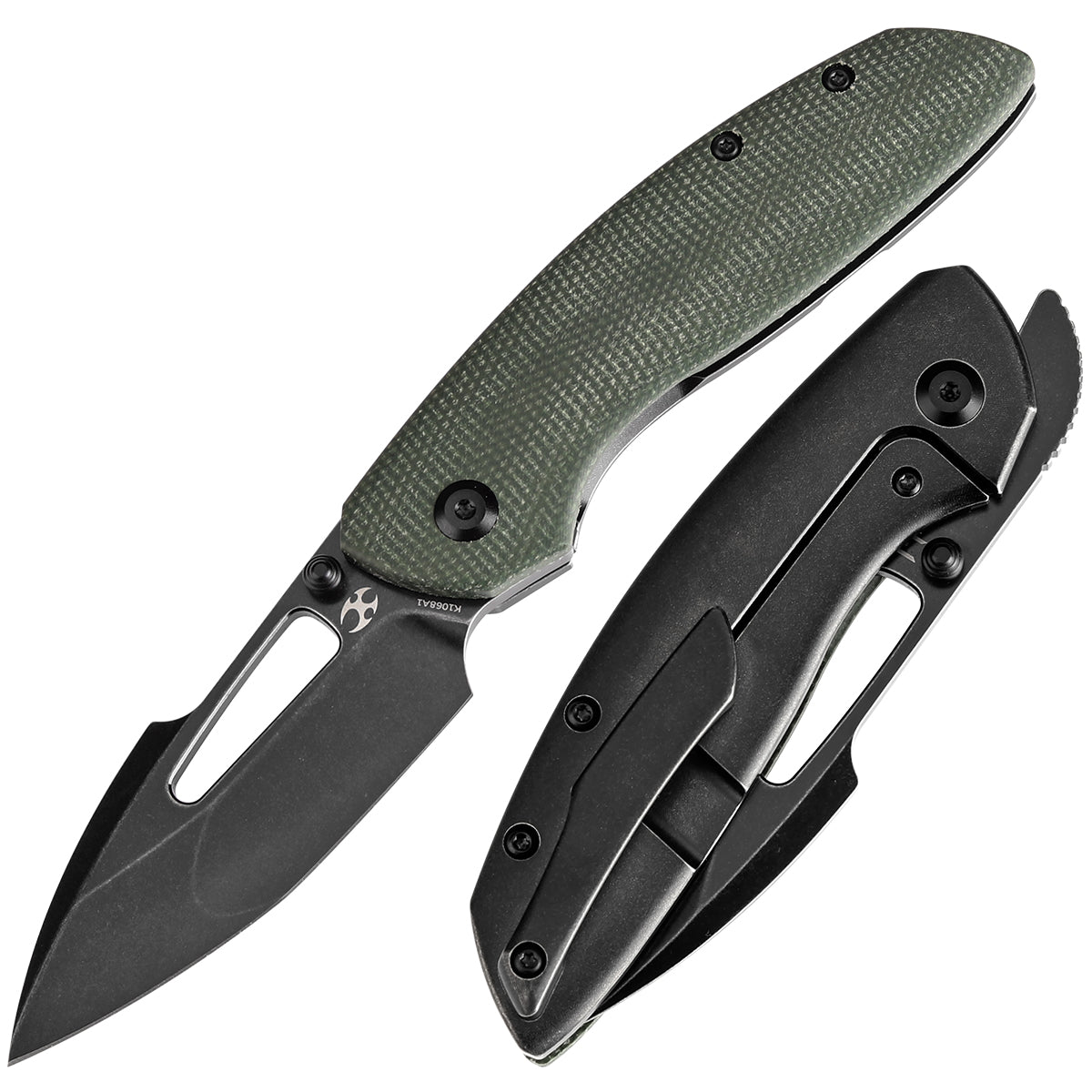 KANSEPT Link Thumb Studs Green Micarta and Blackwash Titanium