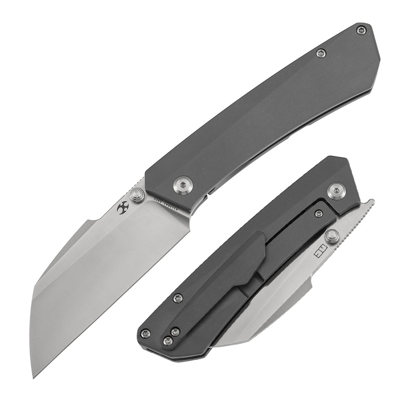KANSEPT Contra | Thumb Stubs | Gray Anodized Titanium | 3.25" Satin S90V | Nathan Contra Design | K1139A1