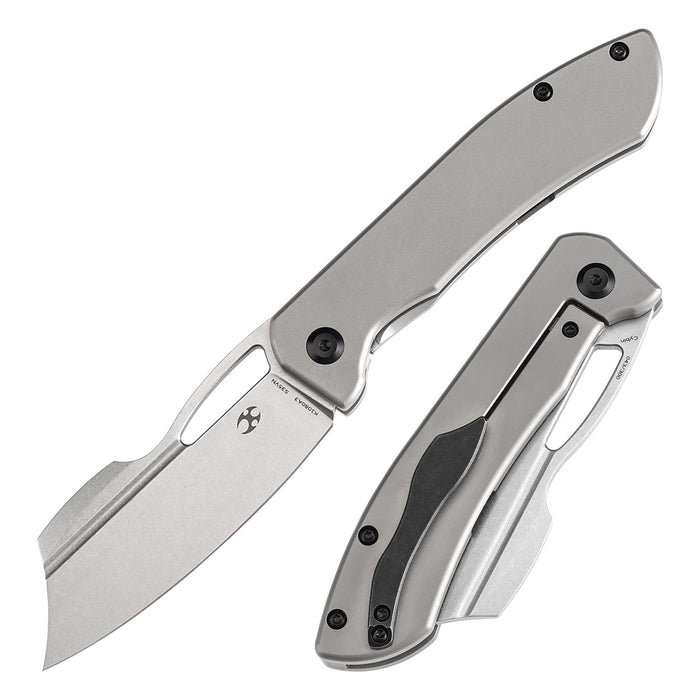 KANSEPT Cybin Thumb Hole Bead Blasted Titanium Handle (3.29''CPM S35VN Blade ) Edgy Bladeworks Design -K1080A3