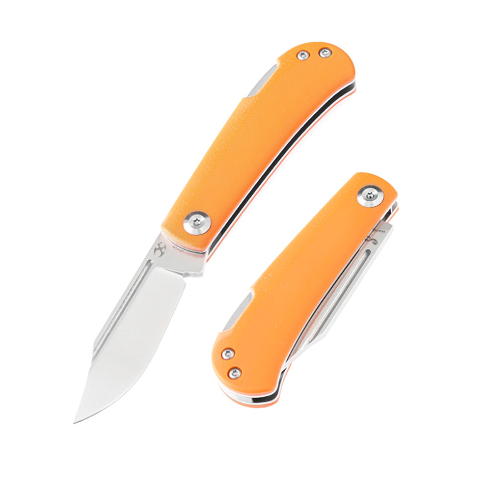 KANSEPT Wedge Back Lock Knife Orange G10 Handle (2.45'' 154CM Blade) N ...