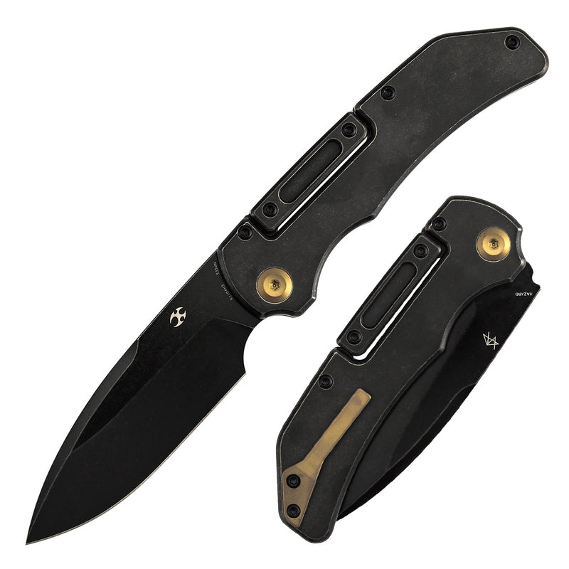 KANSEPT | Hazard | Bali Lock | Blackwash Titanium Handle | 3.63" CPM S35VN | Steven Dunnuck Designed | K1104H3