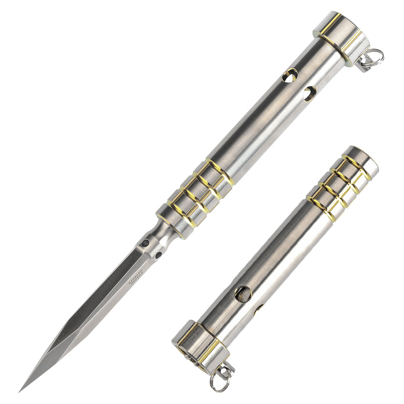 Kansept EDC Tool Stiletto G005A2 5CR13 Steel & Plain Titanium Designed by Marco Panella