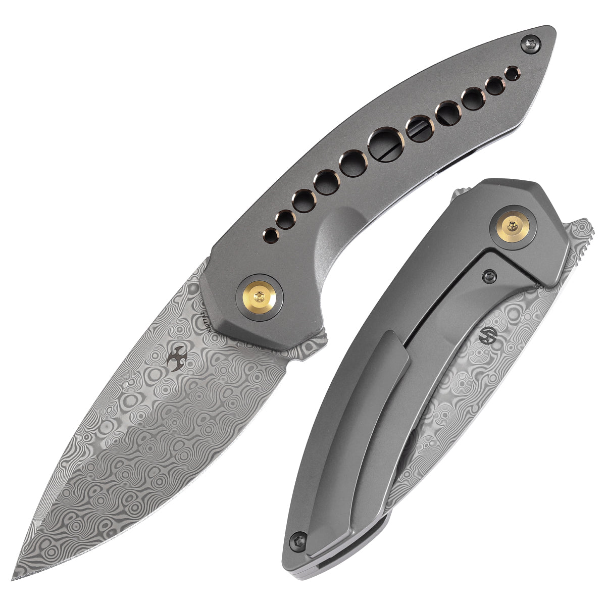 KANSEPT ODD 21 Front Flipper Grey Anodized Titanium with Bronze
