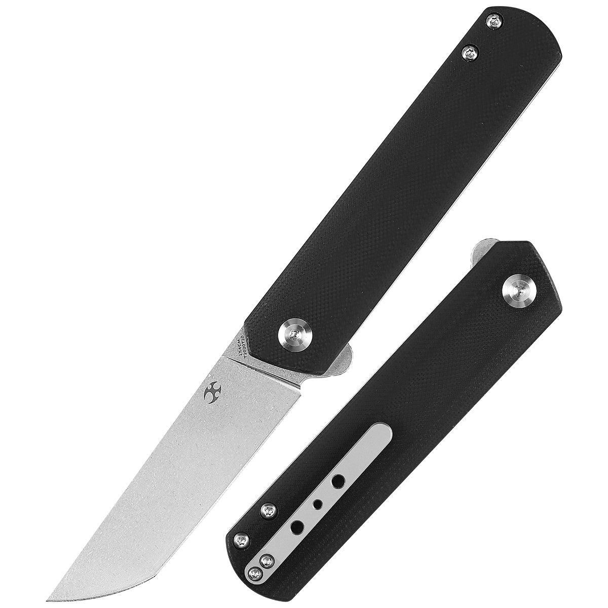 KANSEPT Foosa Slip Joint/Flipper Knife Black G10 Handle(3.06