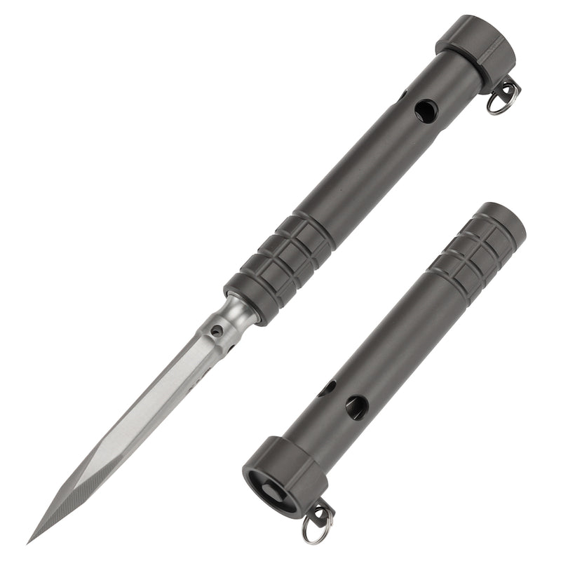 Kansept EDC Tool Stiletto G005A7 5CR13 Steel & Grey Anodized Titanium Designed by Marco Panella