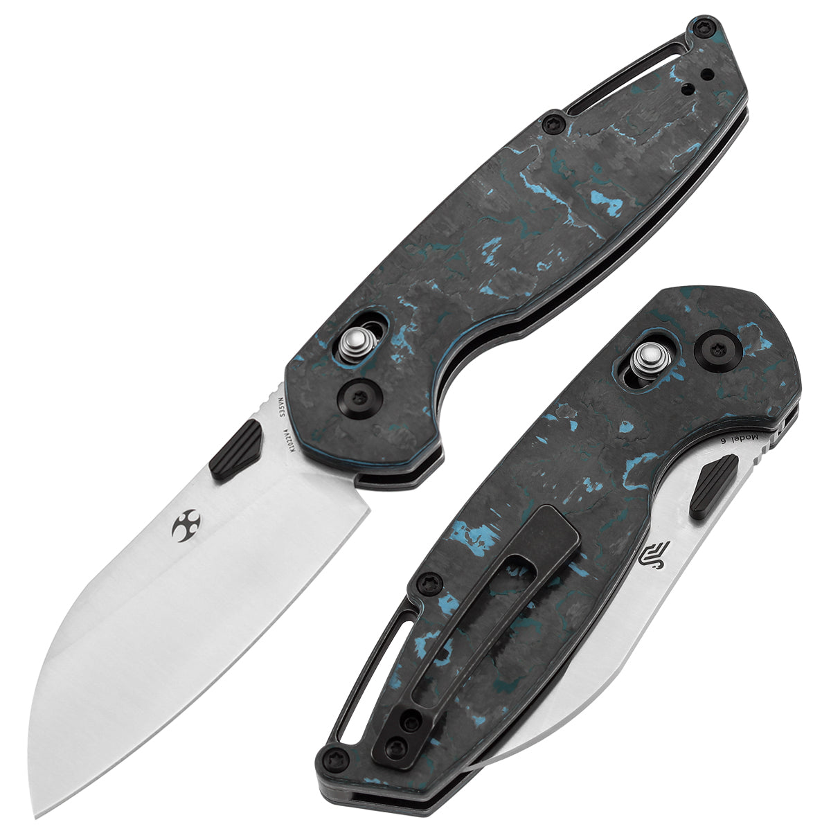 KANSEPT Model 6 Crossbar Lock Knife Arctic Storm Carbon Fiber