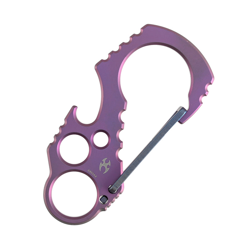 Kansept EDC Tools Carabiner C011A3 Titanium EDC Keychain Clip Purple Anodized Titanium with Blue Anodized Lock Koch Tools Designed