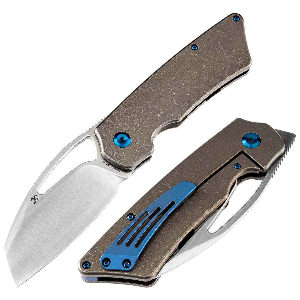 Goblin Thumb Hole Knife Bronzed Anodized Titanium Handle Marshall Noble Design K1016A3