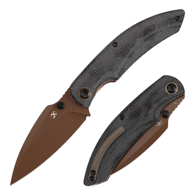 Kansept Falk | Thumb Stud | Black Micarta | 3.31" Elmax Blade | Cédric Destombes Designed | K1142A3